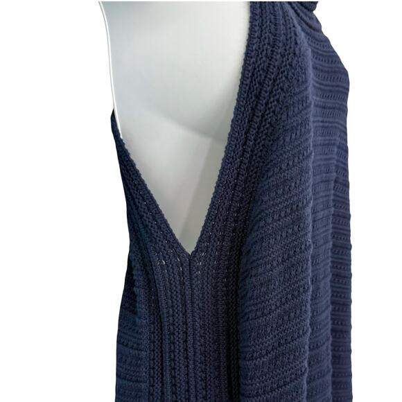 Gap Navy Blue Crochet Mini Halter Button Back Trapeze Dress size XL NEW Tags - Picture 9 of 10